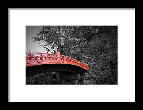 Nikko Framed Print featuring the photograph Nikko Red Bridge by Naxart Studio