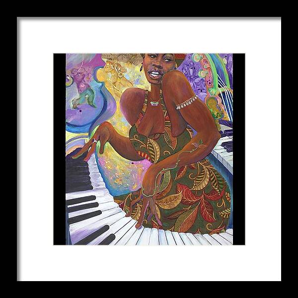Jazz Framed Print featuring the painting Nina Simone by Lee Ransaw