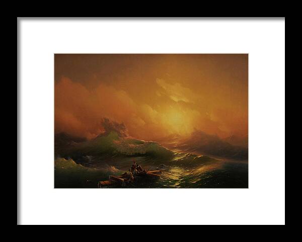 Marine Framed Print featuring the painting Ninth Wave by Ivan Aivazovsky