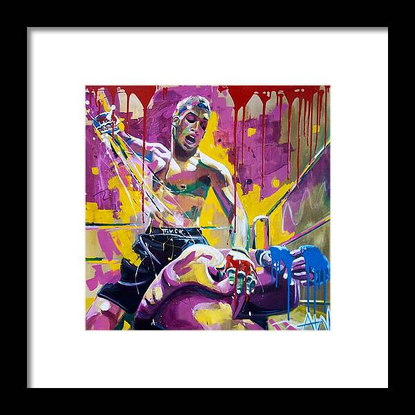 Mercy Framed Print featuring the painting No mercy by Angie Wright