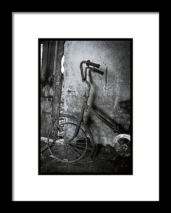 Abandoned Framed Print featuring the photograph No more rides - old rusty bike by Dirk Ercken