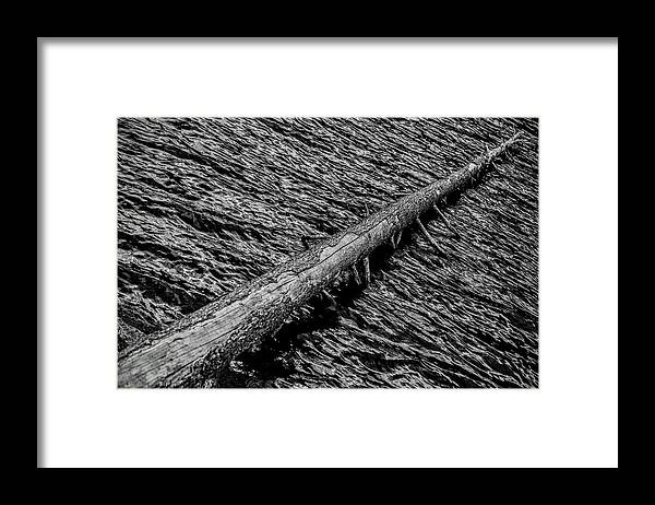 Black And White Framed Print featuring the photograph No Splash Down by Michael Brungardt