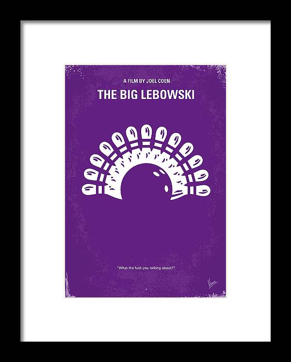 Big Lebowski Framed Print featuring the digital art No010 My Big Lebowski minimal movie poster by Chungkong Art