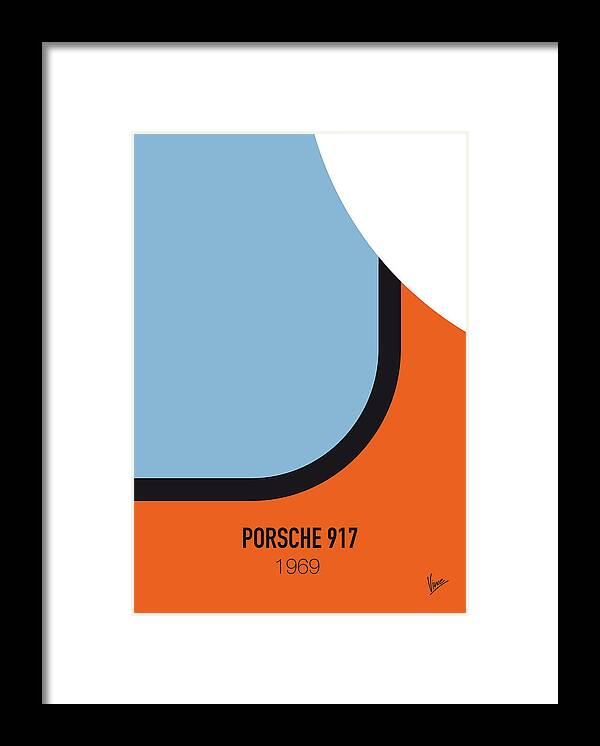 Porsche Framed Print featuring the digital art No016 My LE MANS minimal movie car poster by Chungkong Art