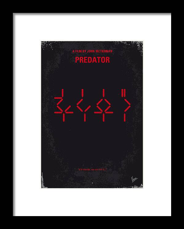 Predator Framed Print featuring the digital art No066 My predator minimal movie poster by Chungkong Art