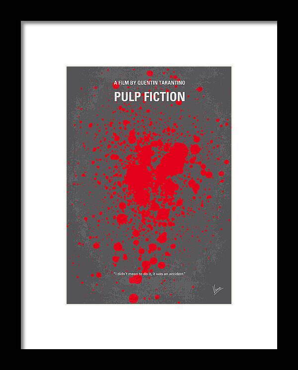 Pulp Framed Print featuring the digital art No067 My Pulp Fiction minimal movie poster by Chungkong Art