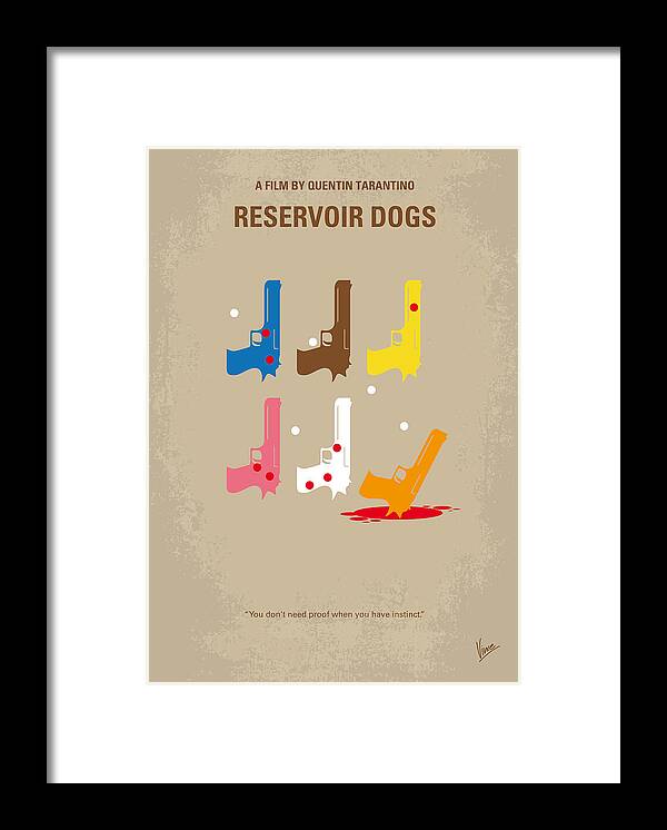 Reservoir Framed Print featuring the digital art No069 My Reservoir Dogs minimal movie poster by Chungkong Art