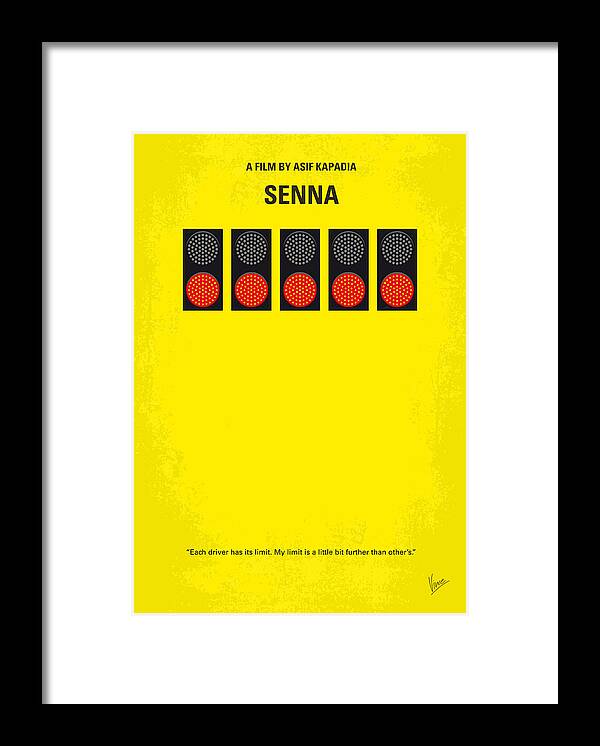 Senna Framed Print featuring the digital art No075 My senna minimal movie poster by Chungkong Art