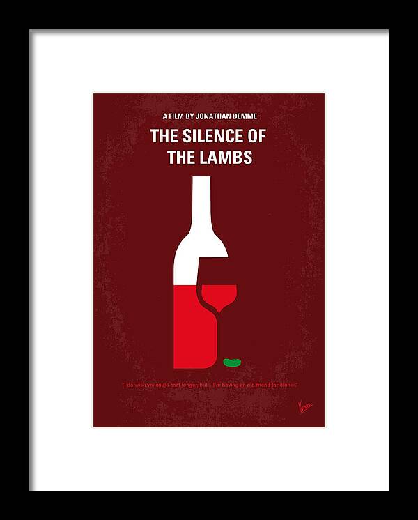 Silence Framed Print featuring the digital art No078 My Silence of the lamb minimal movie poster by Chungkong Art
