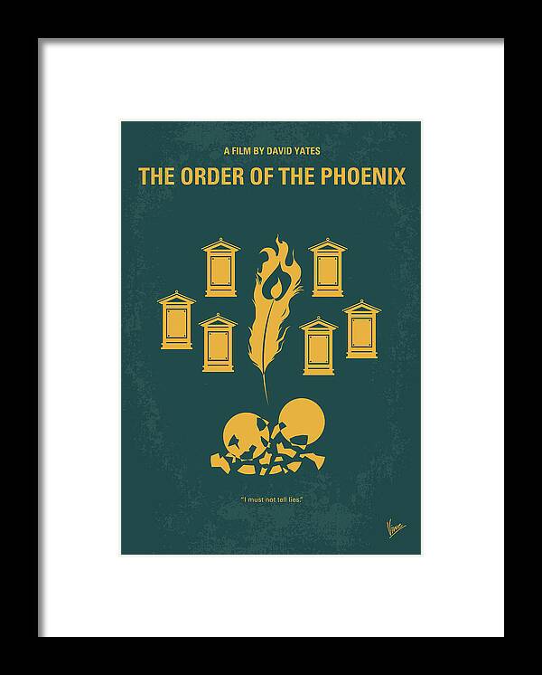 Hp - Order Of The Phoenix Framed Print featuring the digital art No101-5 My HP - ORDER OF THE PHOENIX minimal movie poster by Chungkong Art