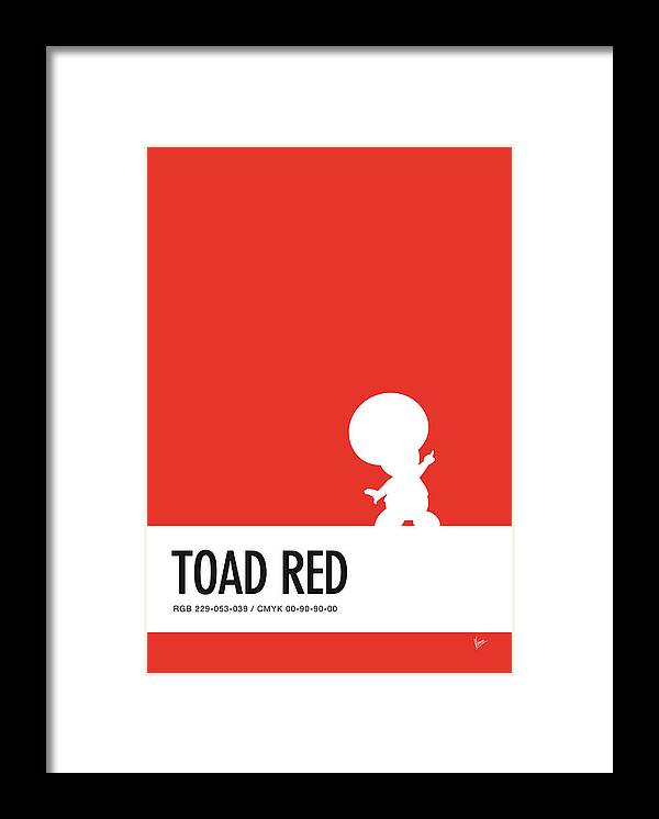 Mario Framed Print featuring the digital art No41 My Minimal Color Code poster Toad by Chungkong Art