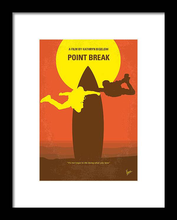 Point Framed Print featuring the digital art No455 My Point Break minimal movie poster by Chungkong Art