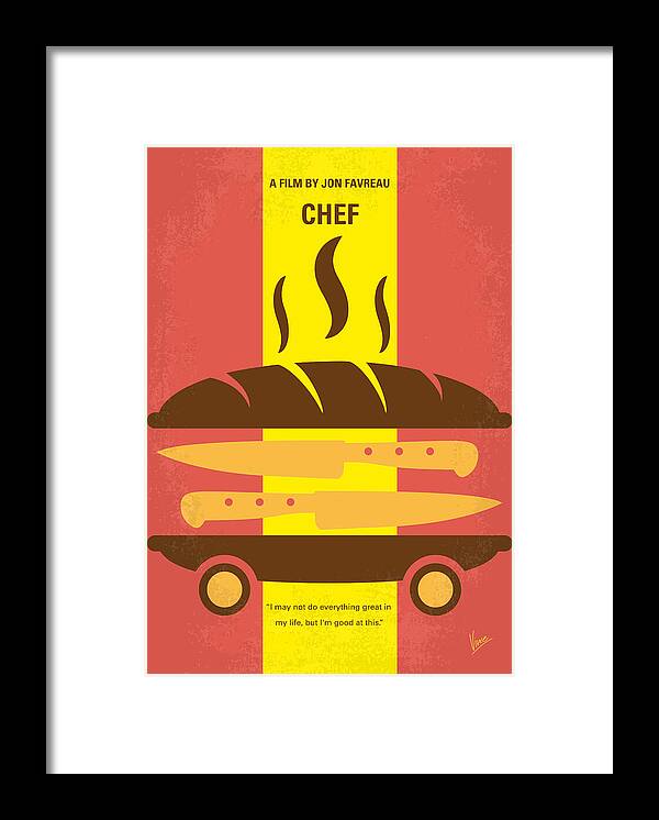 Chef Framed Print featuring the digital art No524 My CHEF minimal movie poster by Chungkong Art