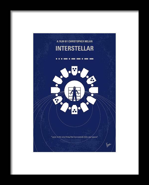 Interstellar Framed Print featuring the digital art No532 My Interstellar minimal movie poster by Chungkong Art
