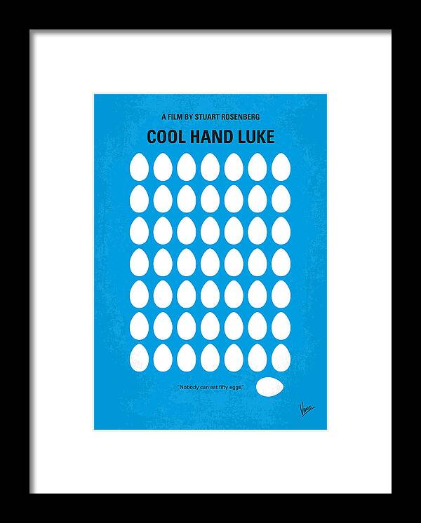 Cool Hand Luke Framed Print featuring the digital art No616 My Cool Hand Luke minimal movie poster by Chungkong Art