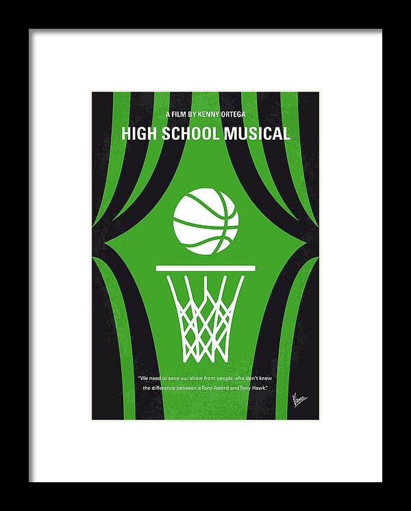 High School Musical Framed Print featuring the digital art No633 My High School Musical minimal movie poster by Chungkong Art
