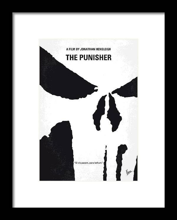 The Punisher Framed Print featuring the digital art No676 My The Punisher minimal movie poster by Chungkong Art