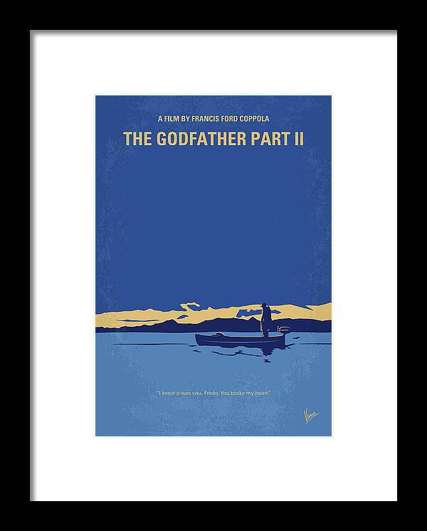 The Framed Print featuring the digital art No686-2 My Godfather II minimal movie poster by Chungkong Art