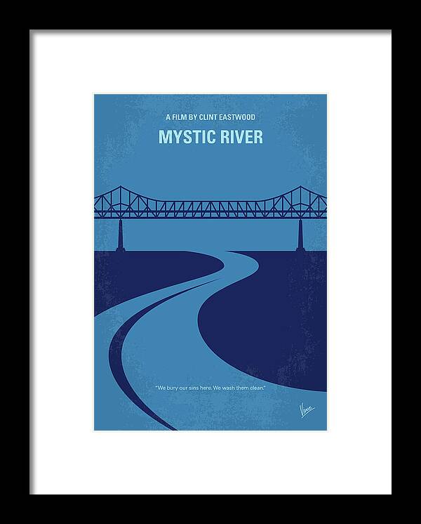 Mystic River Framed Print featuring the digital art No729 My Mystic River minimal movie poster by Chungkong Art