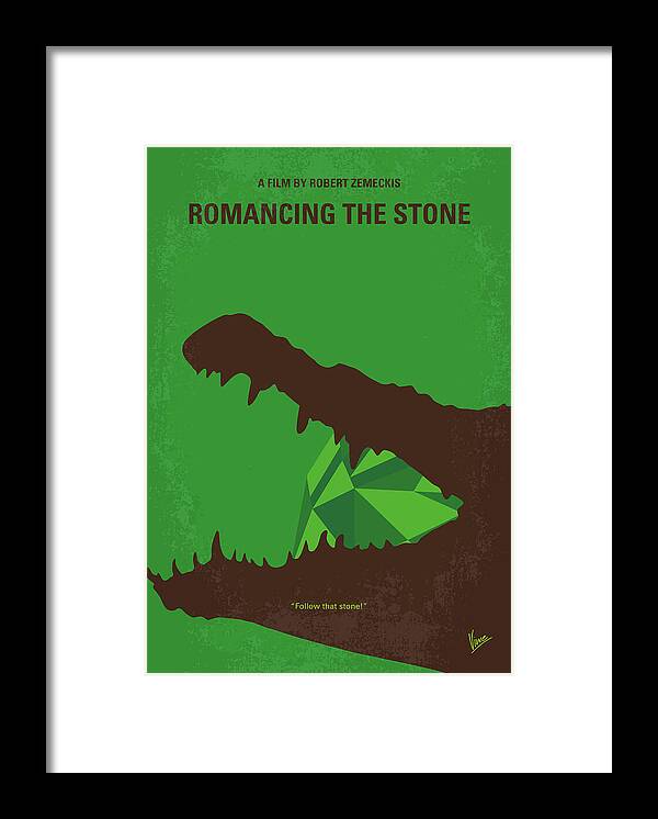 Romancing The Stone Framed Print featuring the digital art No732 My Romancing the Stone minimal movie poster by Chungkong Art