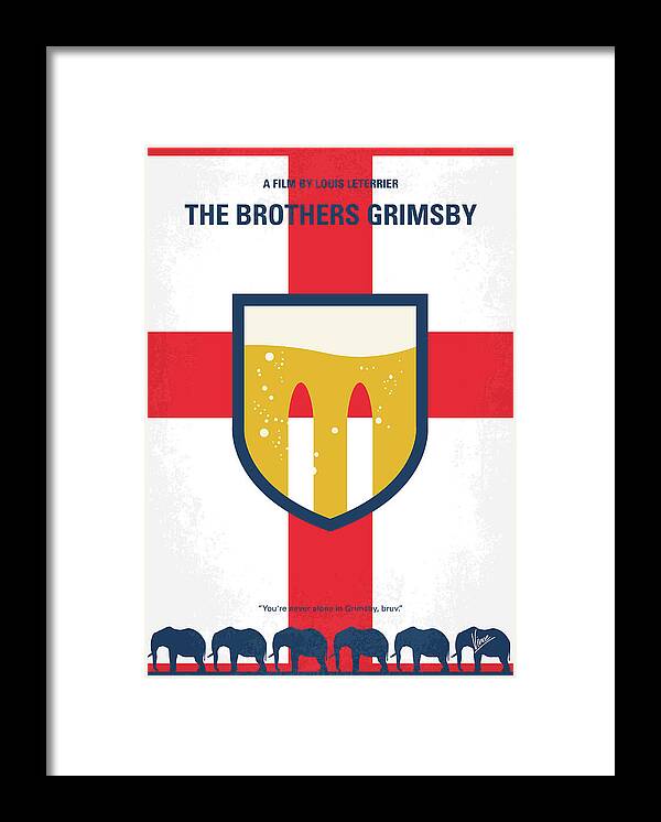 Grimsby Framed Print featuring the digital art No741 My Grimsby minimal movie poster by Chungkong Art