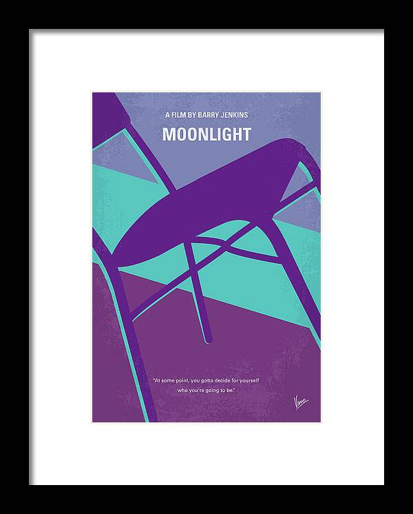 Moonlight Framed Print featuring the digital art No757 My Moonlight minimal movie poster by Chungkong Art