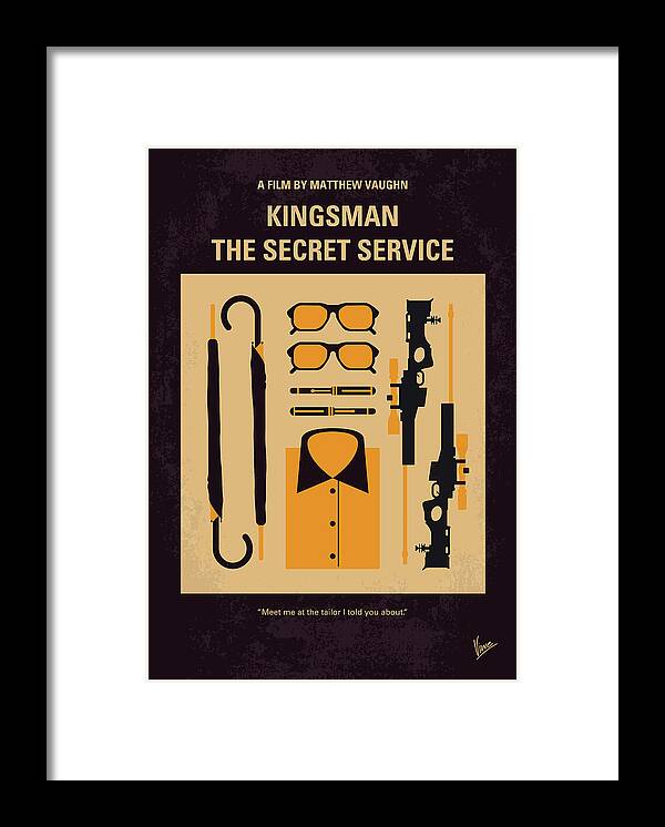 Kingsman Framed Print featuring the digital art No758 My Kingsman minimal movie poster by Chungkong Art