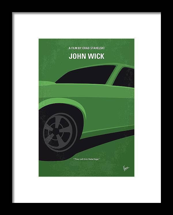 John Wick Framed Print featuring the digital art No759 My John Wick minimal movie poster by Chungkong Art