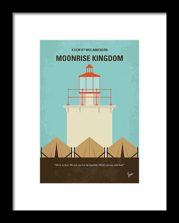 Moonrise Framed Print featuring the digital art No760 My Moonrise Kingdom minimal movie poster by Chungkong Art