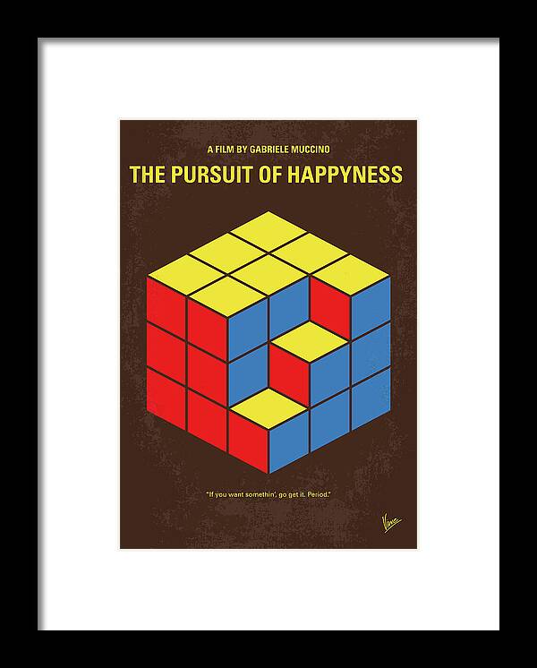 The Pursuit Of Happyness Framed Print featuring the digital art No775 My The Pursuit of Happyness minimal movie poster by Chungkong Art