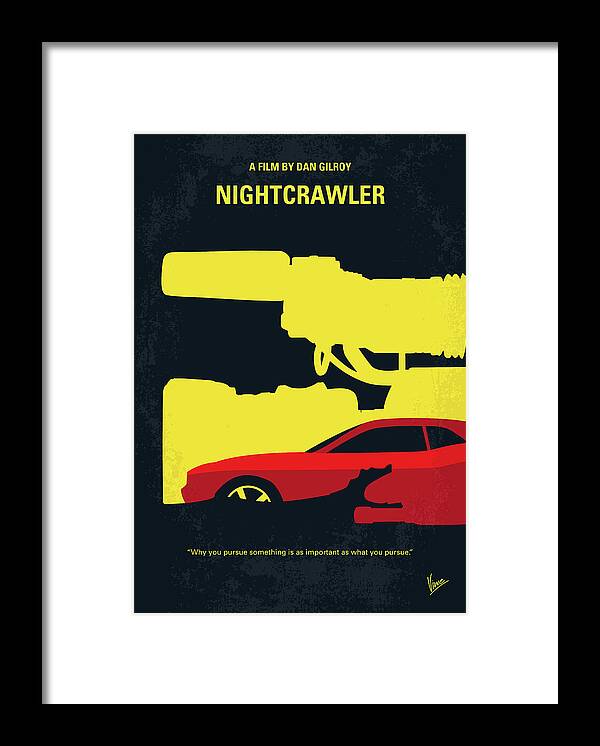 No794 My Nightcrawler minimal movie poster Framed Print by