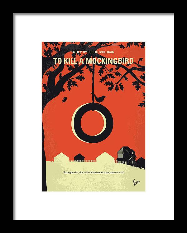 To Kill A Mockingbird Framed Print featuring the digital art No844 My To Kill a Mockingbird minimal movie poster by Chungkong Art