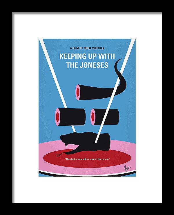 No922 My Keeping Up With The Joneses Minimal Movie Poster Framed