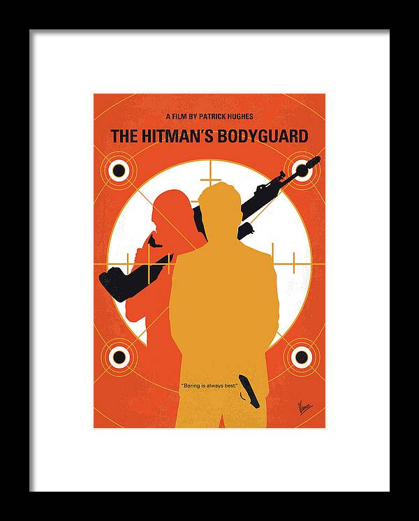 The Hitmans Bodyguard Framed Print featuring the digital art No926 My The Hitmans Bodyguard minimal movie poster by Chungkong Art