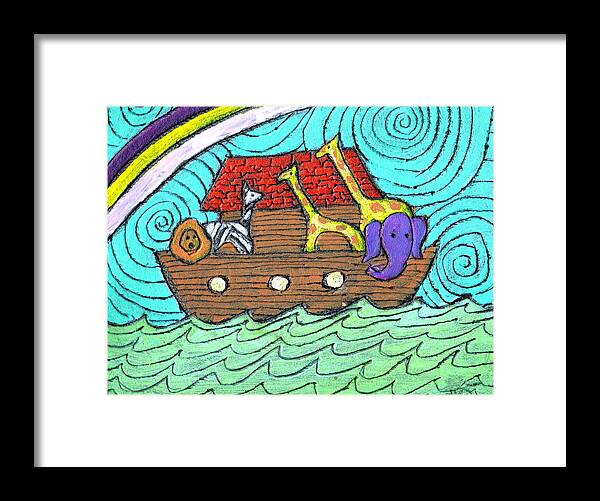 Children's Framed Print featuring the painting Noahs Ark Two by Wayne Potrafka