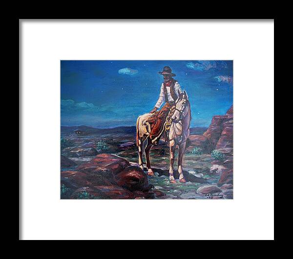 Landscape Framed Print featuring the painting Nocturne by Ed Breeding