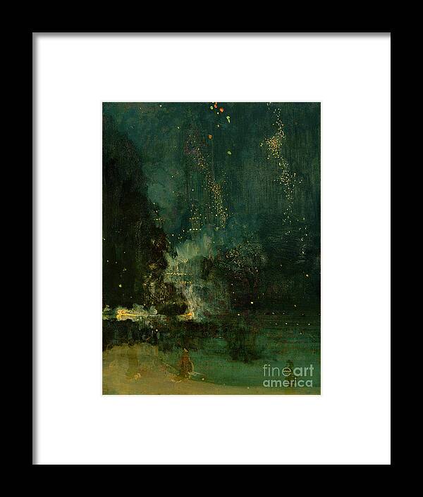 Nocturne Framed Print featuring the painting Nocturne in Black and Gold - the Falling Rocket by James Abbott McNeill Whistler