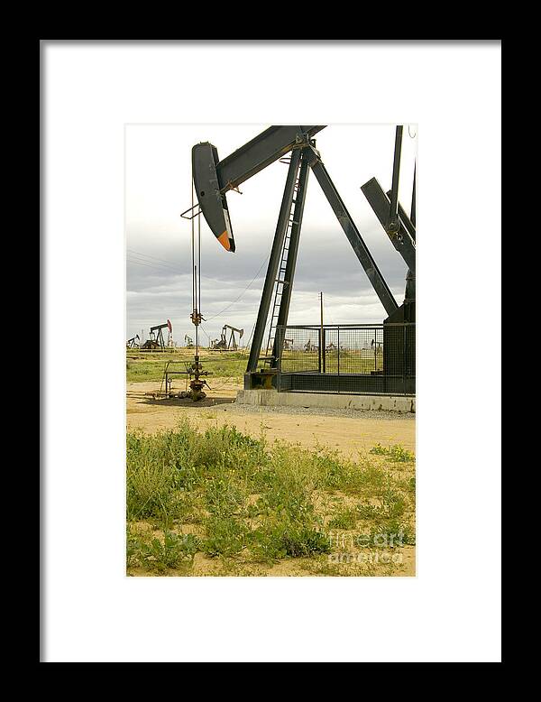 Oil Framed Print featuring the photograph Nodding Donkey Oil Pumps by Inga Spence