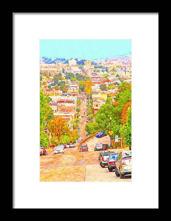 San Francisco Framed Print featuring the photograph Noe Street San Francisco by Wingsdomain Art and Photography