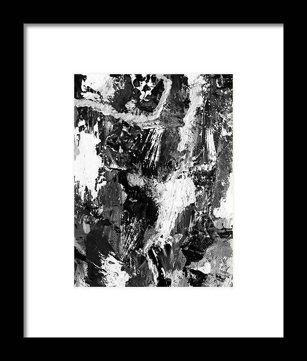 Abstract Framed Print featuring the painting Noir by Laura Jaffe