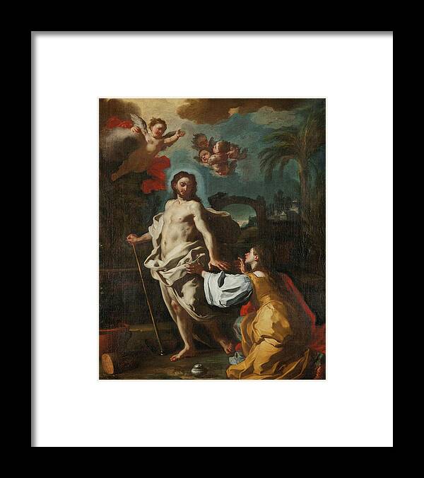 Francesco Solimena Framed Print featuring the painting Noli me Tangere by Francesco Solimena