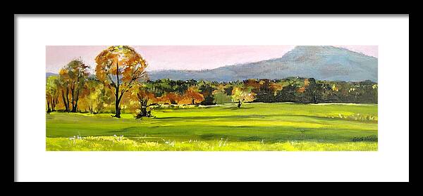 Landscape Framed Print featuring the painting North Amherst View by Edith Hunsberger