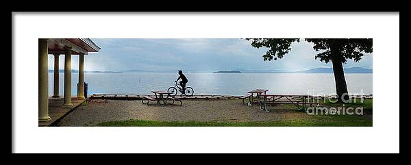 Licensing Framed Print featuring the photograph North Beach Biking Panorama by Felipe Adan Lerma