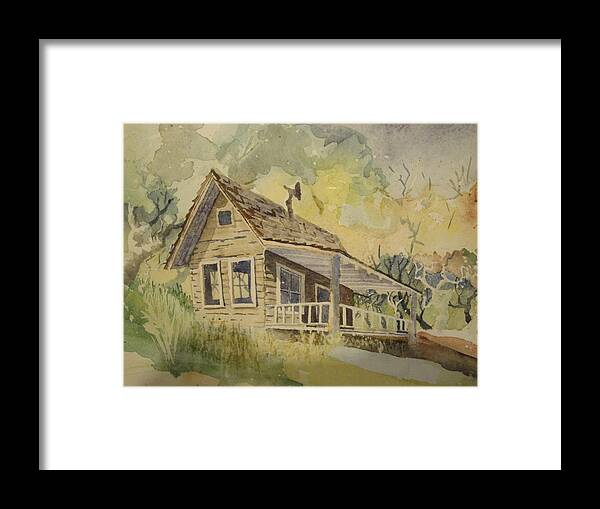 Miner's Shack Framed Print featuring the painting North Bloomfield by Steven Holder