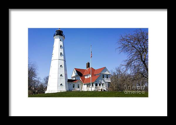Samsung Framed Print featuring the photograph North Point Lighthouse by Ricky L Jones