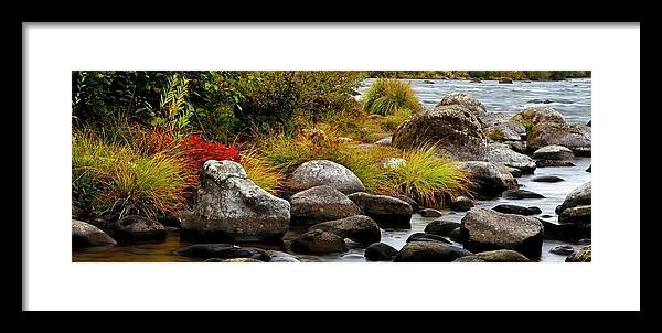 Season Framed Print featuring the photograph North Santiam River Fall 5142 48x16 by Jerry Sodorff