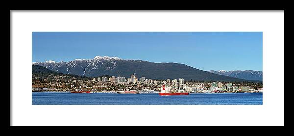 North Vancouver Framed Print featuring the photograph North Vancouver and Mount Seymour by Michael Russell