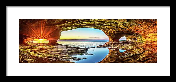 Sea Cave Framed Print featuring the photograph North Windows 3 by Tim Trombley