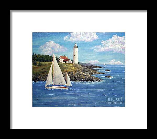 Sailboat Framed Print featuring the painting Northeast Coast by Stanton Allaben