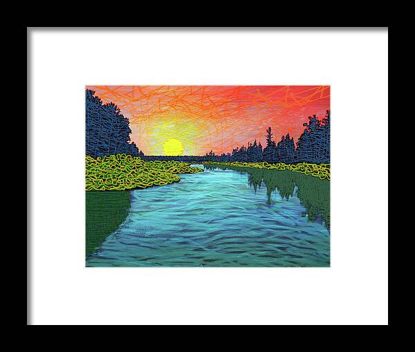 Northern Wisconsin Framed Print featuring the digital art Northern Lagoon by Rod Whyte